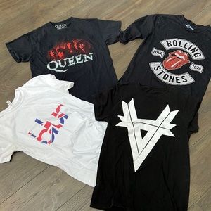 Lot of 4 band tshirts